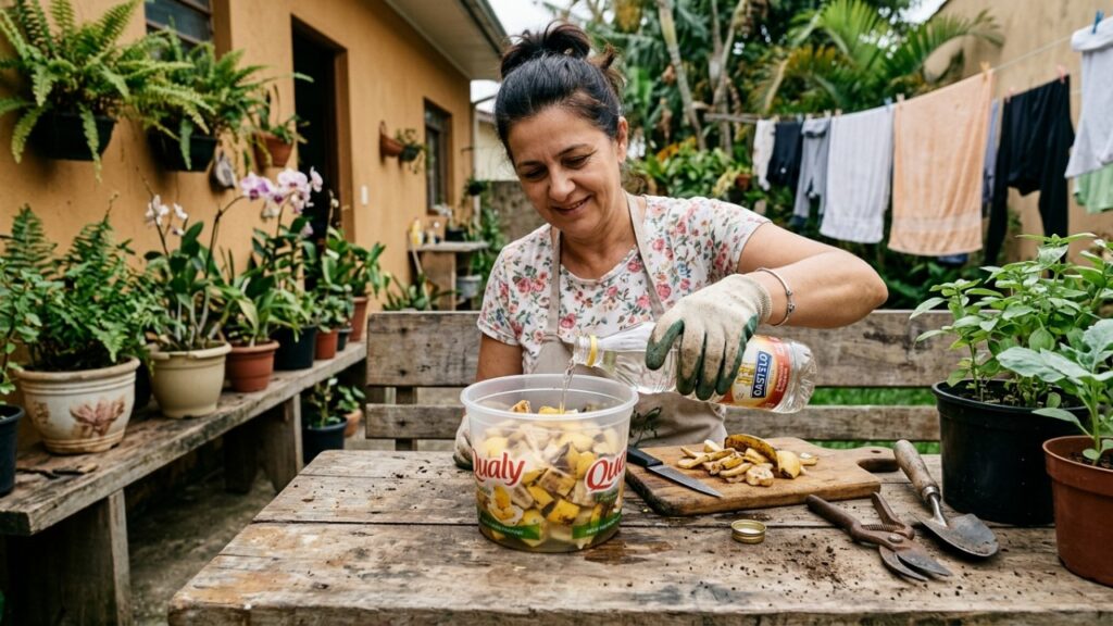 Combinação de casca de banana e vinagre: para que serve e por que é aconselhável para preservar plantas e afastar pragas de maneira natural