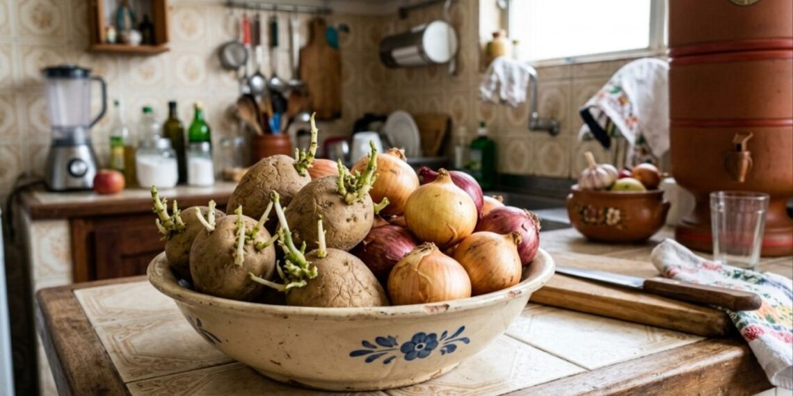 Pare de guardar as batatas cruas junto com as cebolas na mesma fruteira: essa é a maneira correta de armazená-las separadas no escuro para evitar que soltem gases, brotem e estraguem rápido