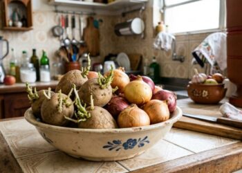 Pare de guardar as batatas cruas junto com as cebolas na mesma fruteira: essa é a maneira correta de armazená-las separadas no escuro para evitar que soltem gases, brotem e estraguem rápido