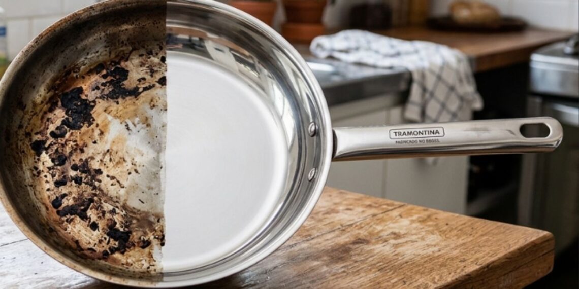 Como recuperar o brilho das panelas de inox queimadas pelo uso: o truque fácil de ferver água com bicarbonato de sódio que está na moda nas redes sociais