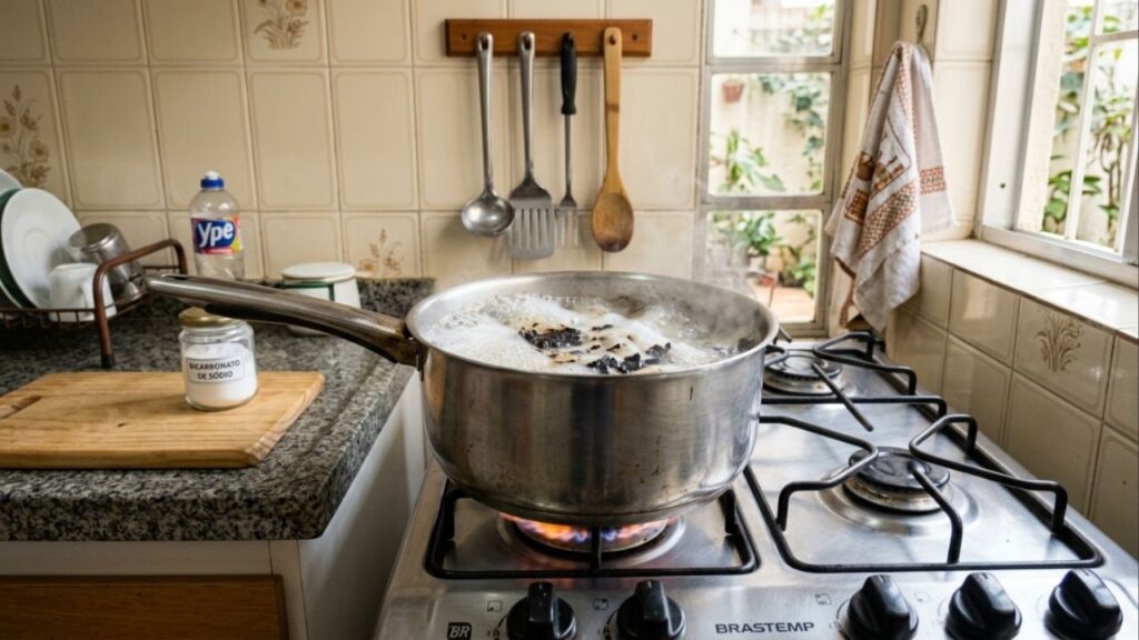 Como recuperar o brilho das panelas de inox queimadas pelo uso: o truque fácil de ferver água com bicarbonato de sódio que está na moda nas redes sociais