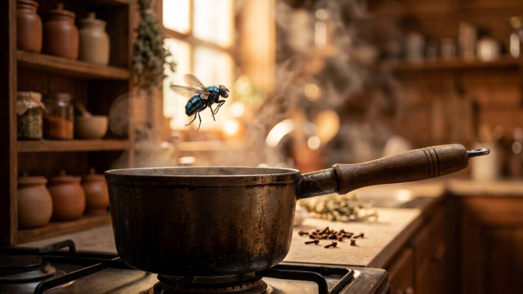 Basta um punhado dessa especiaria fervida na água para se livrar de moscas varejeiras na cozinha de vez