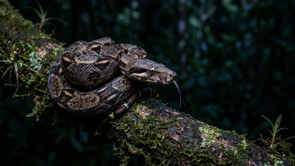 O detalhe sutil nos lábios da jiboia amazônica que permite detectar e caçar mamíferos na escuridão total da floresta tropical