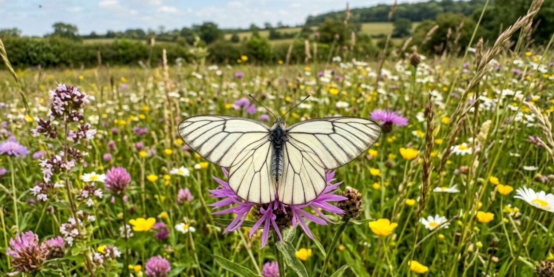 A borboleta branca de veias pretas, chamada Aporia crataegi, pode voltar em breve aos céus da Grã-Bretanha após cerca de 100 anos desaparecida