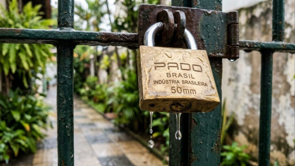 Para que serve o furinho minúsculo escondido na parte de baixo do cadeado do portão da rua?