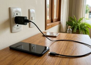 O que deve ser conectado primeiro, o telefone ou o carregador, para evitar danos mecânicos e elétricos?