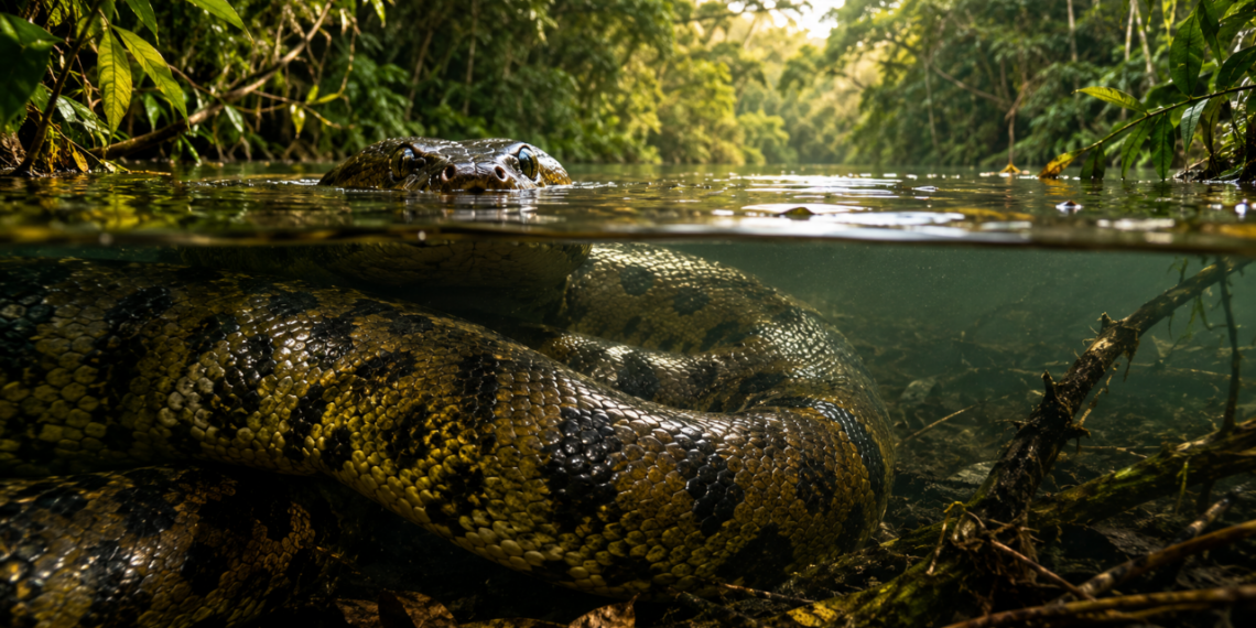A Sucuri Verde Ganhou Notoriedade Na Fauna Amazonica Devido A Sua Habilidade De Permanecer Submersa Durante Emboscadas Silenciosas E Capturar Presas Com Constricao Poderosa