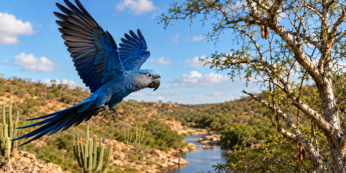 Em Junho De 2022 Oito Ararinhas-Azuis Foram Trazidas Do Cativeiro Em Transporte Especial E Soltas No Refugio Da Vida Silvestre Para Substituir A Populacao Dizimada Em 2000