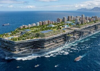 Eles estão construindo a maior cidade flutuante do mundo: 80.000 pessoas, escolas, hotéis, parques e um estádio de futebol