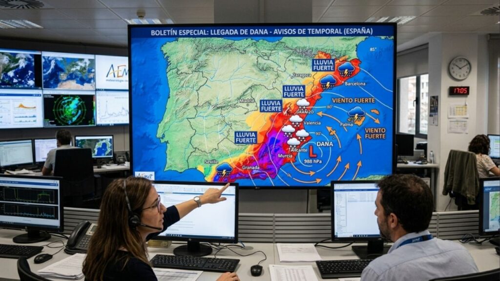 Modelos meteorológicos confirmam: entre domingo e terça-feira, uma baixa pressão isolada trará tempestades fortes para a península