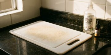 Mistura de detergente de coco com gotas de óleo de melaleuca: para que serve e por que é recomendada para limpar tábuas de plástico