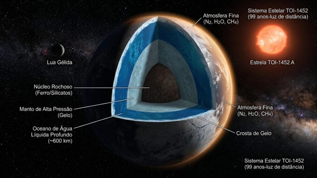 Os indícios de um exoplaneta que pode ser um mundo totalmente coberto por água e que recolocaram a busca por vida extraterrestre oculta no centro do debate científico