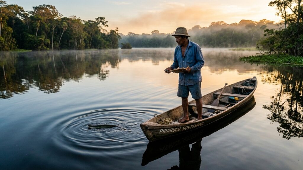 Este peixe gigante pirarucu que virou destaque entre biólogos porque além de habitar lagos rasos da Amazônia consegue utilizar a bexiga natatória como pulmão modificado