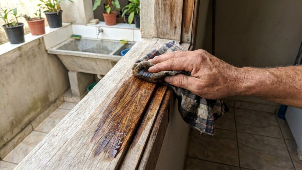 Mistura de lustra-móveis com algumas gotas de óleo de peroba: para que serve e por que é recomendada para renovar portas antigas