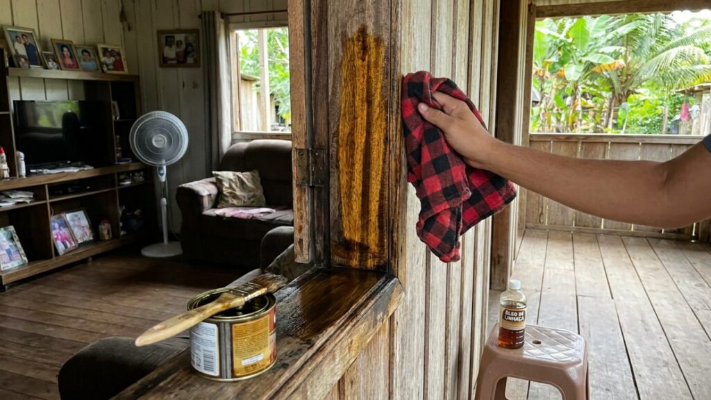 Mistura de lustra-móveis com algumas gotas de óleo de peroba: para que serve e por que é recomendada para renovar portas antigas
