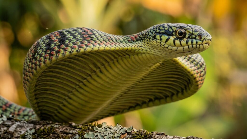 Cobra voadora pode planar até 30 metros entre árvores