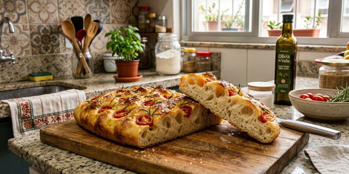 Um segredo simples na fermentação da focaccia feita em casa é suficiente para torná-la extremamente macia e ideal para petiscos