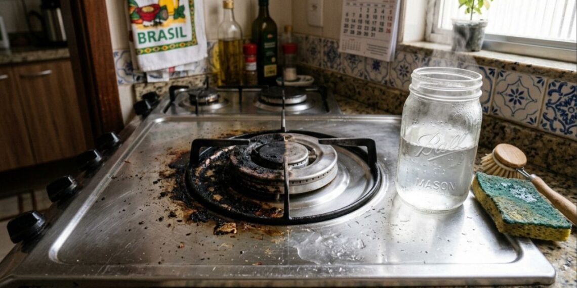 Como remover crostas queimadas das bocas do fogão sem riscar o inox: o truque fácil de deixar as peças de molho no vinagre quente que está na moda nas redes sociais