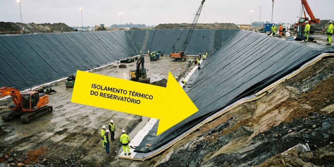 A gigantesca fossa térmica de 70 mil m³ construída na Dinamarca ganhou notoriedade na engenharia porque além de reaproveitar sobras de energia renovável, consegue transformá-la em calor contínuo para derrubar os custos energéticos