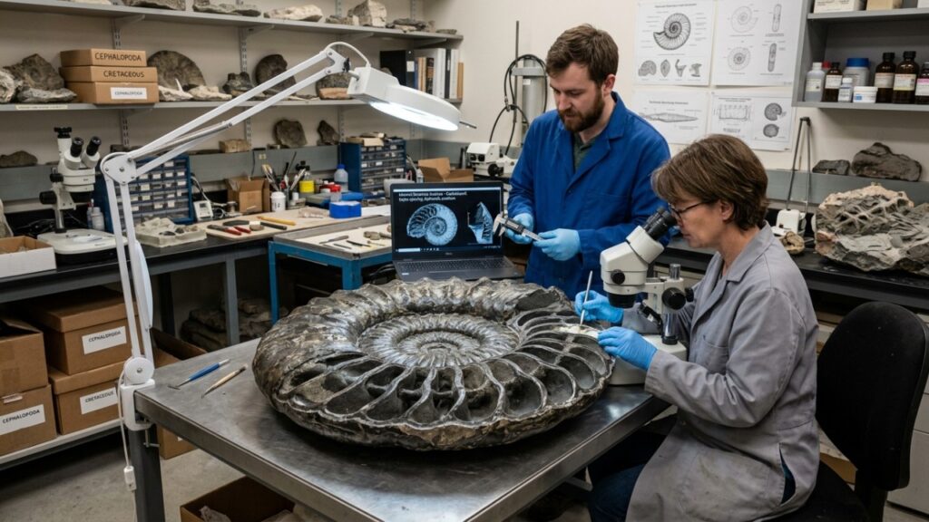 Um polvo gigante chamado Nanaimoteuthis haggarti viveu nos oceanos entre 100 e 70 milhões de anos atrás, na época dos dinossauros