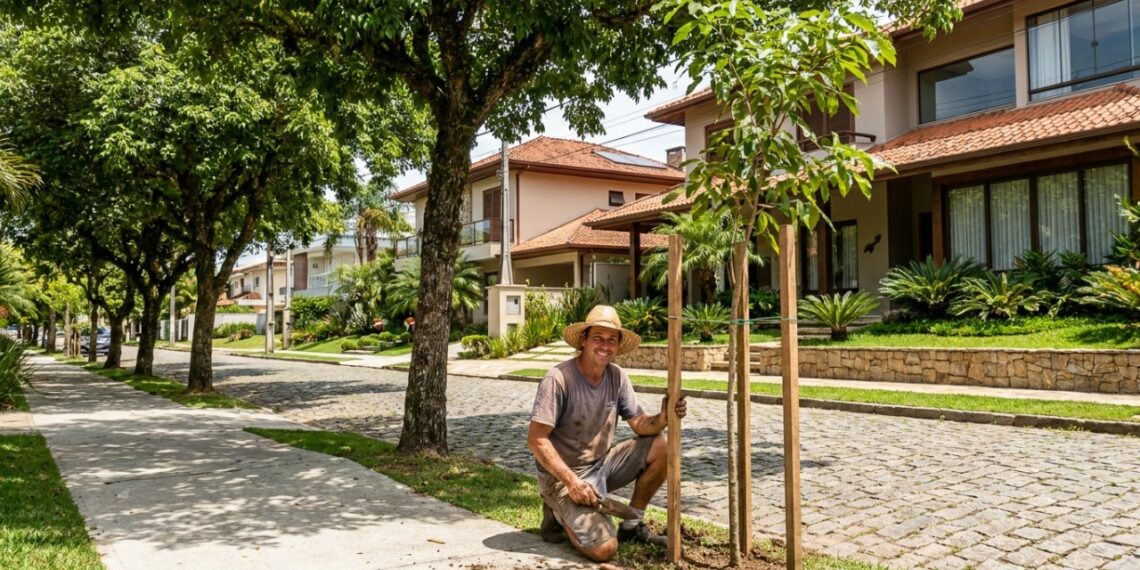 7 árvores floríferas caducifólias cujas raízes são seguras e garantem a passagem perfeita de sol no inverno e sombra no verão