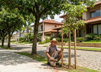 7 árvores floríferas caducifólias cujas raízes são seguras e garantem a passagem perfeita de sol no inverno e sombra no verão