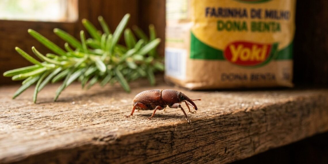 Basta um galho fresco no armário da despensa para se livrar de carunchos de farinha de vez