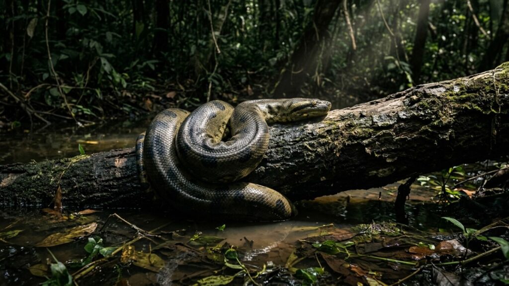 A Sucuri Verde Ganhou Notoriedade Na Fauna Amazonica Devido A Sua Habilidade De Permanecer Submersa Durante Emboscadas Silenciosas E Capturar Presas Com Constricao Poderosa