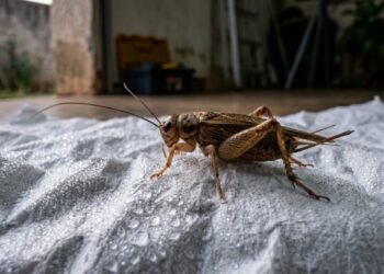 Basta uma folha amassada e úmida nos cantos da garagem para se livrar de grilos barulhentos de vez