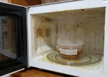 Mistura de vinagre branco com detergente de maçã: para que serve e por que é recomendada para eliminar gordura pesada de micro-ondas