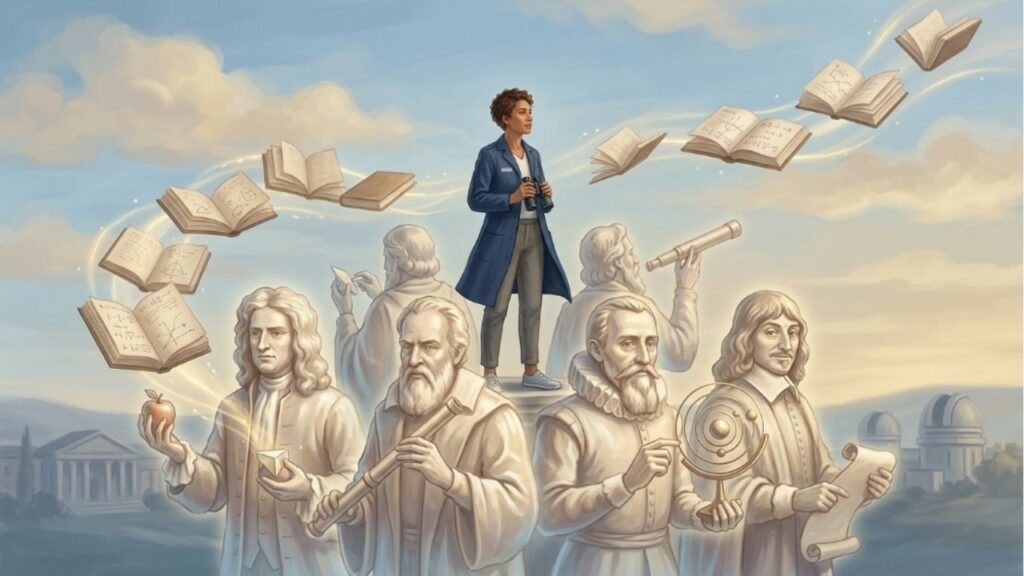 Isaac Newton, ao comentar como suas imensas descobertas científicas dependiam dos pensadores que vieram antes dele, disse: "Se vi mais longe, foi por estar de pé sobre ombros de gigantes."