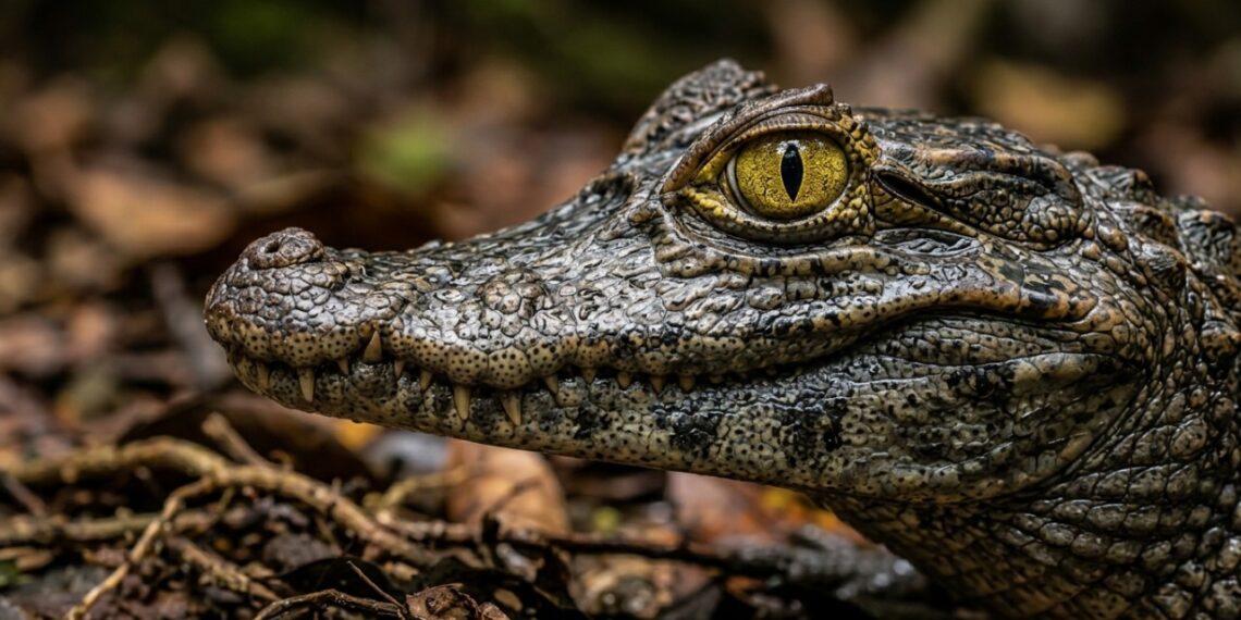O jacaré-anão-da-Amazônia ganhou notoriedade em estudos de vida selvagem devido à sua capacidade de dominar igarapés estreitos e desafiar o monitoramento ambiental