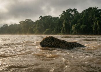 Esta onça-pintada nativa da Amazônia desafia a correnteza de rios densos e surpreende pesquisadores ao expandir seu território em busca de novos parceiros