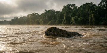 Esta onça-pintada nativa da Amazônia desafia a correnteza de rios densos e surpreende pesquisadores ao expandir seu território em busca de novos parceiros