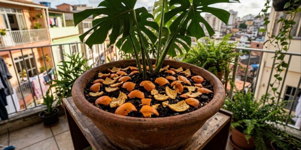 Espalhar pedaços de casca de laranja fresca nos vasos de plantas: para que serve e quando fazer isso