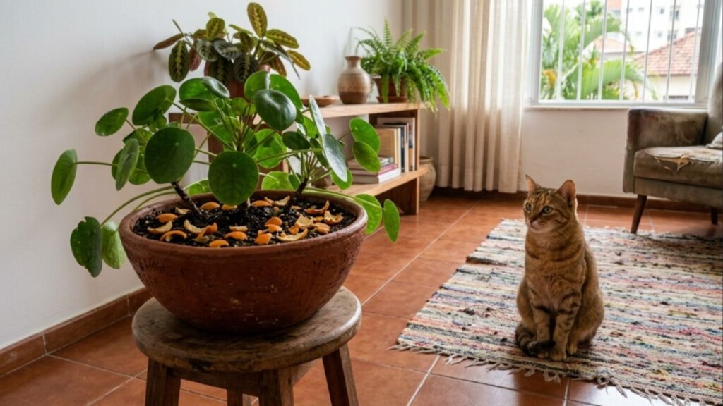 Espalhar pedaços de casca de laranja fresca nos vasos de plantas: para que serve e quando fazer isso