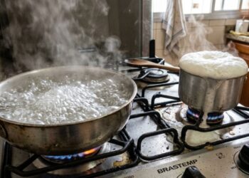Por que o leite ferve e transborda derramando, mas a água só borbulha sem subir