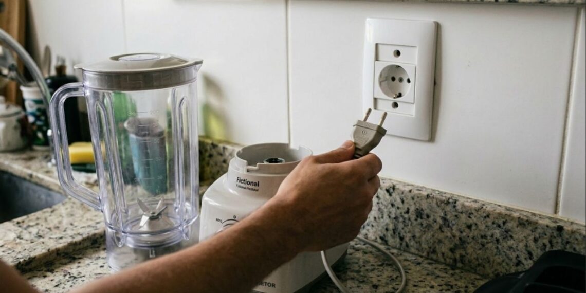 O que deve ser colocado primeiro na tomada, o plugue do liquidificador ou a jarra na base, para evitar danos elétricos e desgaste no encaixe das lâminas?