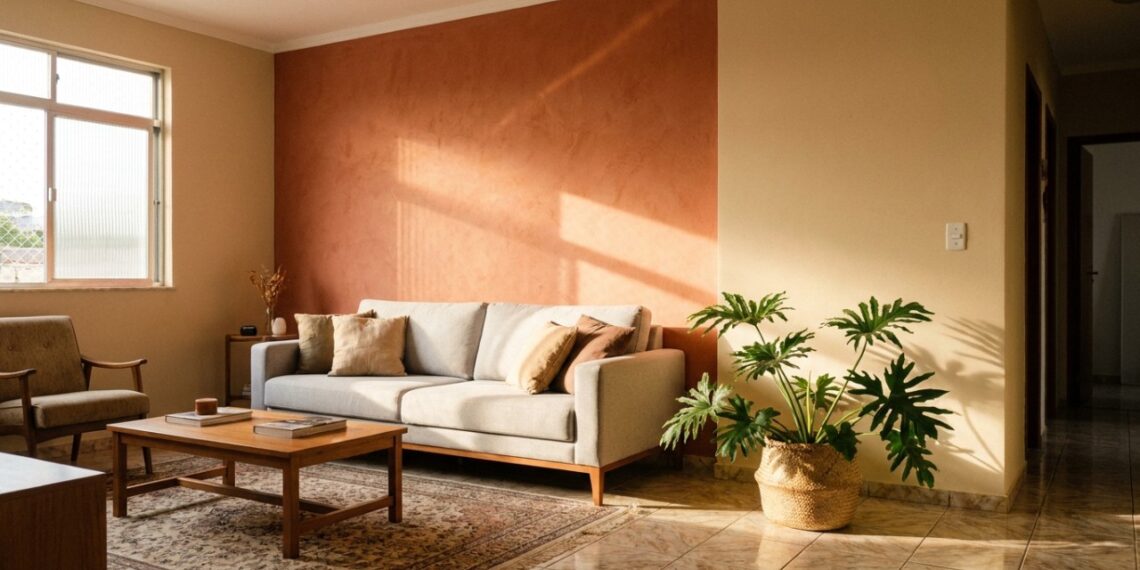 Adeus às paredes pintadas apenas de branco gelo: qual a tendência de tons terracota e naturais para substituí-las em 2026?