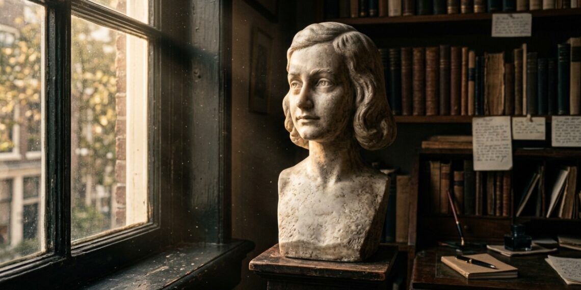 Frase do dia de Anne Frank: “Pense em toda a beleza que ainda resta ao seu redor e seja feliz.”