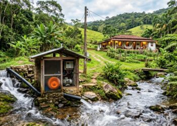 Ele montou sua própria usina hidrelétrica em casa e agora vive com energia própria