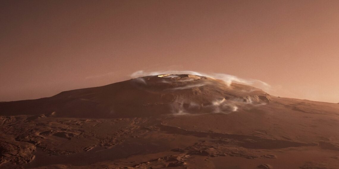 O detalhe oculto no Olympus Mons que impressiona astrônomos porque além de ser o maior vulcão do sistema solar possui uma base com quase 600 quilômetros de largura em Marte