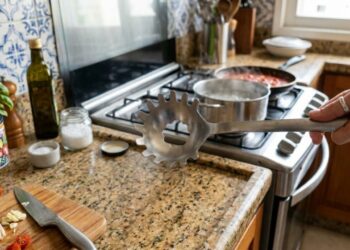 Para que serve o furo central na concha de pegar macarrão que a maioria das pessoas ignora na hora de cozinhar?