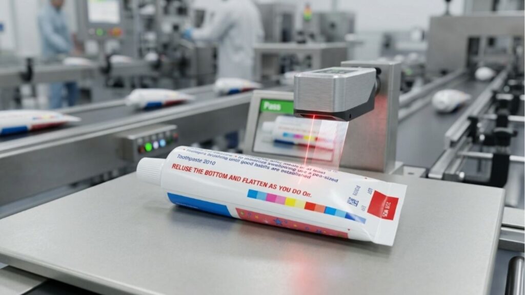 Por que a faixa colorida no fundo do tubo de creme dental não significa o que dizem na internet