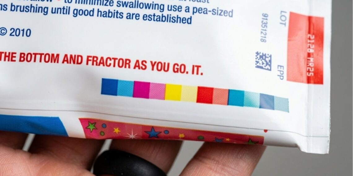 Por que a faixa colorida no fundo do tubo de creme dental não significa o que dizem na internet