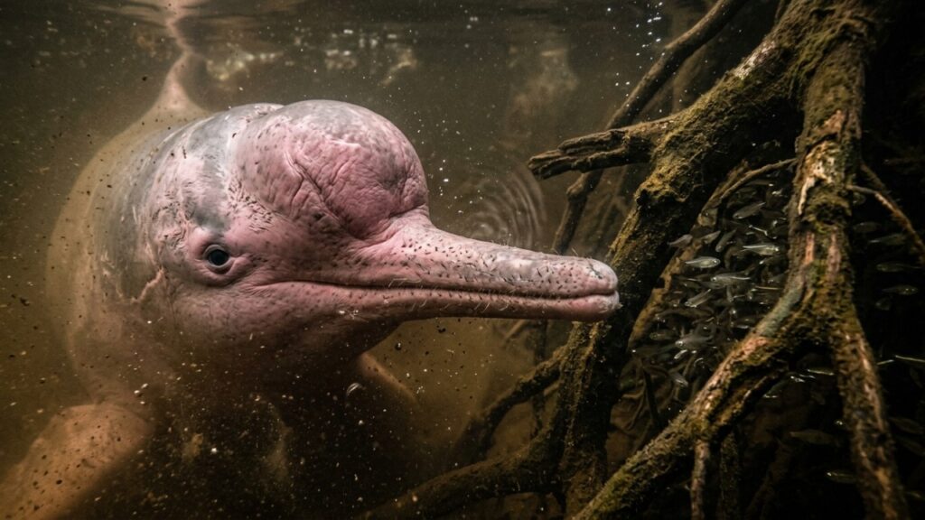O Boto Cor De Rosa Ganhou Notoriedade Na Fauna Amazonica Devido A Sua Habilidade De Virar O Pescoco Durante Cheias Da Floresta E Capturar Peixes Com Ecolocalizacao Precisa