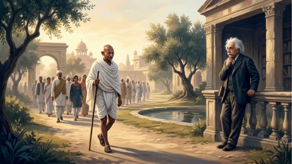 Albert Einstein, ao comentar a grandeza e o legado pacífico de Mahatma Gandhi, disse: "As gerações vindouras terão dificuldade em acreditar que um homem como este caminhou em carne e osso sobre a Terra."