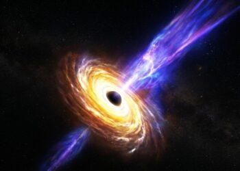 Vento recorde de buraco negro viaja pelo espaço a 30% da velocidade da luz