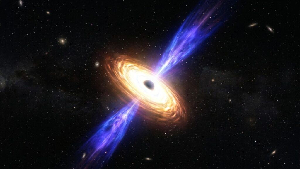 Vento recorde de buraco negro viaja pelo espaço a 30% da velocidade da luz