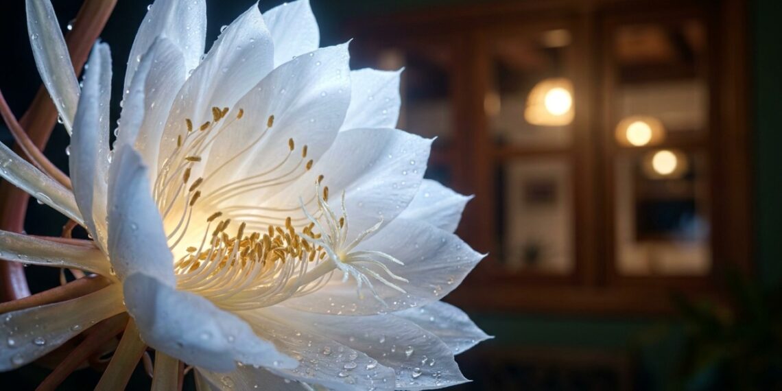 A flor noturna que virou moda no jardim da frente porque além de só abrir à noite, exala um perfume doce que entra pela janela
